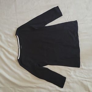 Talbots brand Black Boat Neck 3/4th Sleeve Tee